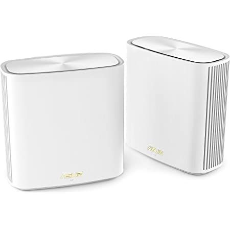 ASUS ZenWiFi XT9 2 PACK WHITE Mesh WiFi 6 System, Superior Whole-Home WiFi Support 160MHz Channel Expanded UNII-4 Spectrum Easy Setup & Management Flexible Backhaul Choice Ultra-fast Wired Connection  90IG0740-MO3B40