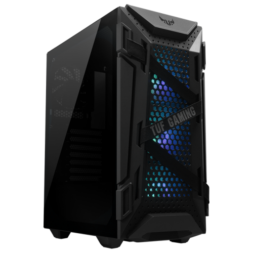 ASUS TUF Gaming GT301 ATX Mid-Tower, With Tempered Glass Side Panel, Honeycomb Front Panel, Preinstall Fans 3x120mm ARGB, 1x120 Without Lighting | 90DC0040-B49000