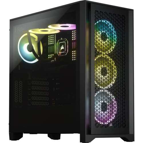 Corsair 4000D Airflow Tempered Glass Mid-Tower ATX Computer Case, High-airflow optimized steel front panel, 2x Pre Installed Fans, 9X Expansion Slots, 4x Drive Bays, Black I CC-9011200-WW