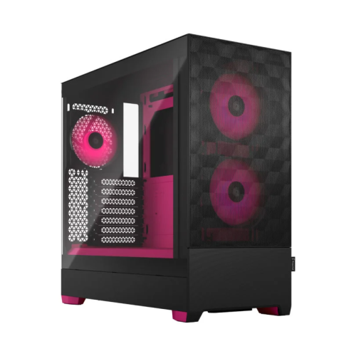 Fractal Design Pop Air ATX Mid Tower Gaming Case, 2x 120/140 Mm Fan, 2x 5.25” Drive Mounts, Up To 280mm Radiator Support, Tempered Glass Clear Tint, 7 Expansion Slots, RGB Magenta Core | FD-C-POR1A-03