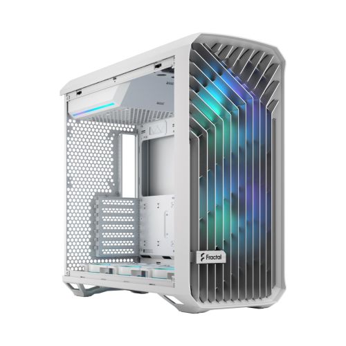 Fractal Design Torrent E-ATX Mid Tower Computer Case, 7x Expansion Slots,  4 x 2.5" Bays, Supports Radiators up to 16.5", 2x 180mm & 3x 140mm Fans, High Airflow, White TG Clear Tint | FD-C-TOR1A-03