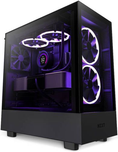 NZXT H5 Elite ATX Mid Tower Case, Up to 240mm Radiator, 6x 120mm Fan Support, Tempered Glass Front Panel & Built-in RGB, Intuitive Cable Management, 2.5”/3.5” Drive Bays, Black | CC-H51EB-01