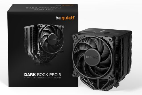 be quiet! Dark Rock Pro 5 Quiet Cooling CPU Cooler, Immensely High Airflow, 7 high-Performance Copper Heat Pipes, Speed Switch, Thermal Grease, Black | BK036