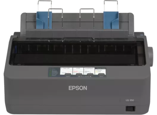 Epson LQ-350 Impact Dot Matric Printer, HighSpeed-Draft: 10 cpi: 347 chars/s, LQ: 10 cpi: 86 chars/s, Draft: 10 cpi: 260 chars/s, Carbon Copies 3 plus one original, MTBF of 10,000 operating hours, Resolution 360 x 180 DPI,  USB 2.0, RS-232 | C11CC25002