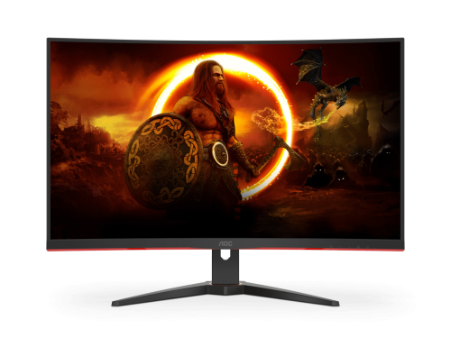 AOC C32G2ZE2 32" FHD VA Curved Gaming Monitor, 1500R Curvature, 250Hz Refresh Rate, 0.5ms Response Time, AMD FreeSync Premium, 3 Game Mode, 2*HDMI2.0/1DP1.2, Black/Red | C32G2ZE2/79 250HZ