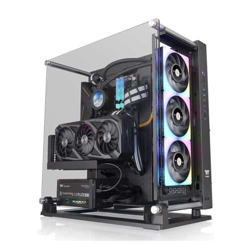Thermaltake Core P3 TG Pro Open Frame ATX Mid Tower PC Case, 4mm Thick Tempered Glass Window, Up To 420mm Radiator Support, 12 Fans Support, Handy I/O Ports, Snow