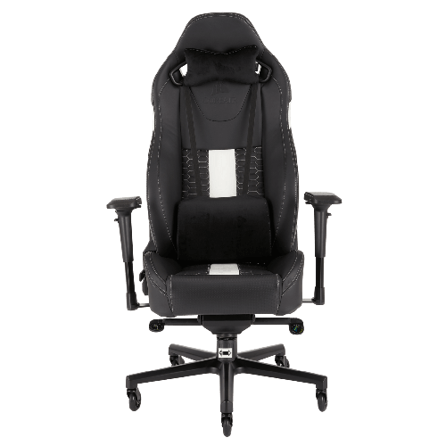 Corsair T2 ROAD WARRIOR Gaming Chair Black/White, Tilt, Recline, Height Adjust, Half PU Leather, Polyurethane foam (cold foam) | CF-9010007-WW