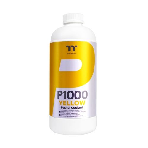 Thermaltake P1000 Pastel Coolant, 1000ml yellow pastel based non-transparent and high performance coolant for PC water-cooling, offering superb protection for copper, nickel, brass, and aluminum | CL-W245-OS00YE-A