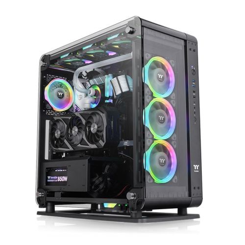 Core P6 Tempered Glass Mid Tower Chassis, Transformable CEB Mid Tower Case, 4mm Tempered Glass x 3, Up to ATX Motherbaords, 7 Rotatable Expansion Slots, 8 x 2.5” Drive Bays (4x3.5”), (H X W X D) 565 x 255 x 530mm | CA-1V2-00M1WN-00