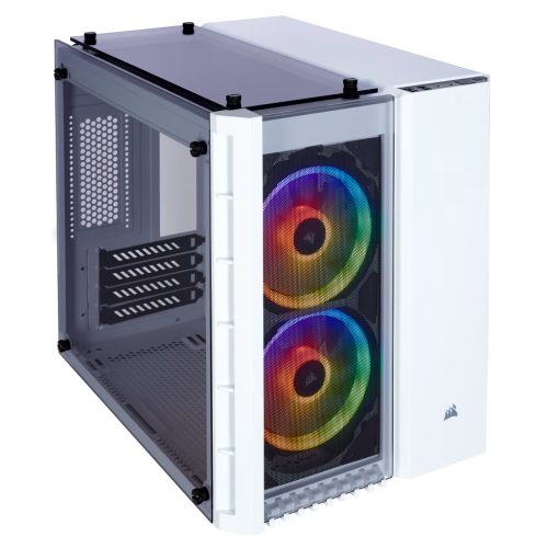 Corsair Crystal Series 280X RGB Tempered Glass Micro ATX Case, Steel, Tempered Glass, Motherboard Support Upto MicroATX, 5x Drive Bays, 4x Expansion SlotsBlack