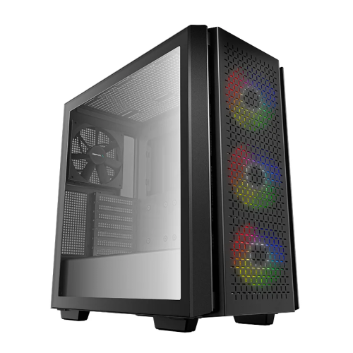 DeepCool CG560 Mid-Tower Case, ABS+SPCC+Tempered Glass, 5x Drive Bays, 7x Expansion Slots, Motherboard Support Upto E-ATX, Black | R-CG560-BKAAE4-G-1