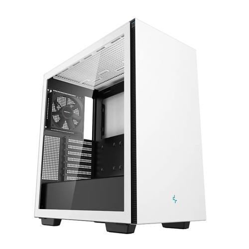 DeepCool CH510 WH Mid-tower ATX case, ABS+SPCC+Tempered Glass, 1x Pre-Installed Fans, 5x Drive Bays, 7x Expansion Slots, Motherboard Support Upto E-ATX, White | CH510-WHNNE1-G-1