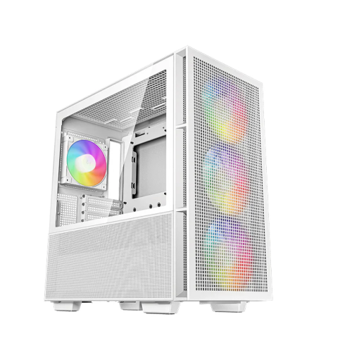  Deepcool CH560 Digital ATX Mid Tower Computer Case, ABS+SPCC+Tempered Glass Materials, 3×140mm ARGB Fans, Real-Time Dual-Status Digital Display, Hybrid Airflow Glass Side Panel, White | R-CH560-WHAPE4D-G-1