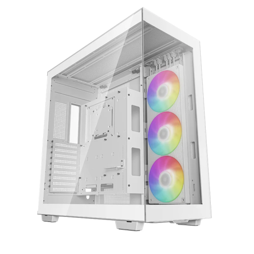 DeepCool CH780 WH Premium ATX+ case, ABS+SPCC+Tempered Glass, 1x Pre-Installed Fans, 5x Drive Bays, 3x Expansion Slots, Motherboard Support Up to E-ATX, White | R-CH780-WHADE41-G-1