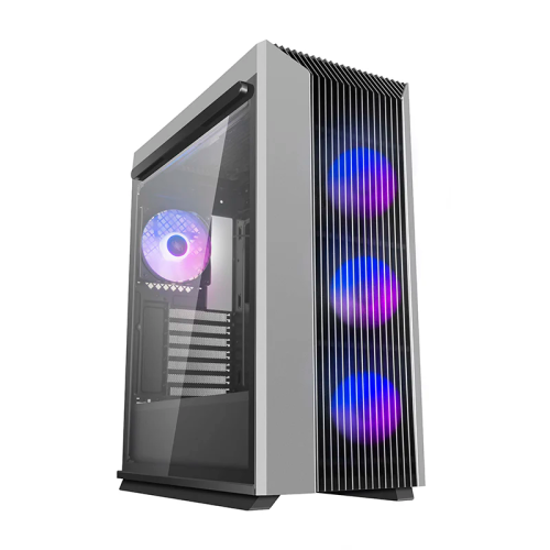 DeepCool CL500 ADD-RGB 4F Mid-Tower ATX Case, Magnetic Side Panel with Tempered Glass with 120mm 4 A-RGB Fans, 5x Drive Bays, 7x Expansion Slots, Motherboard Supports Up to ATX, Black & Gray | R-CL500-BKNMA4N-A-1