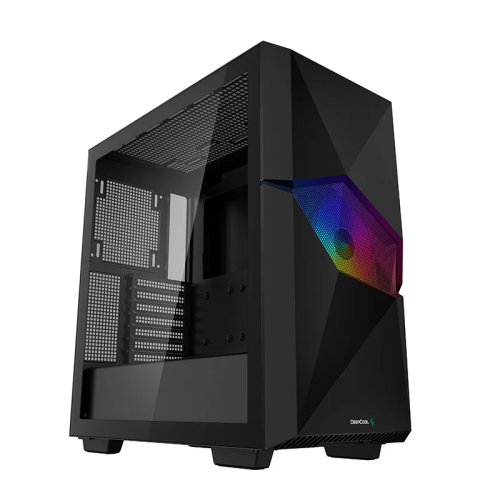 DeepCool CYCLOPS Mid-tower Case, ABS+SPCC+Tempered Glass, 5x Drive Bays, 7x Expansion Slots, 1x Pre-Installed Fans, Motherboard Support Up to E-ATX | R-BKAAE1-C-1