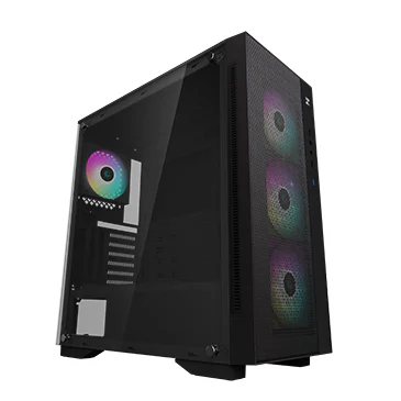 Deep Cool MATREXX 55 MESH ADD-RGB 4F High Airflow Case, ABS+SPCC+Tempered Glass, 4×120mm Pre Installed Fans, 4x Drive bays, Up to ATX Motherboard Supports, Black | MATREXX 55 MESH ADD-RGB 4F