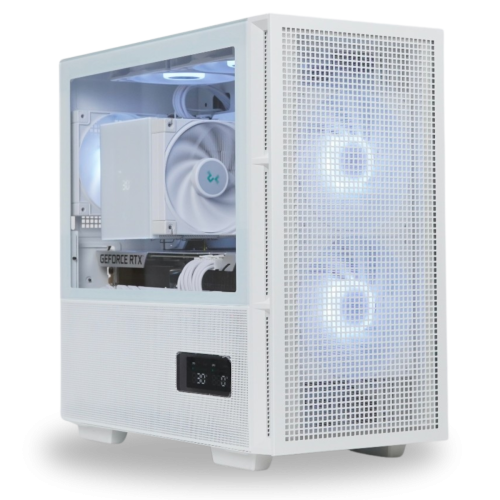 Gaming PC White Edition Powered By Deepcool - AMD Ryzen 5 8600G 5GHz Max Boost, ASUS Dual GeForce RTX 4070 SUPER White OC, 32GB (2 x16GB) DDR5 6000MHz,  2TB PCIe SSD, M.2, 750W  80+ Std, AK620 High Performance Dual Tower CPU Cooler