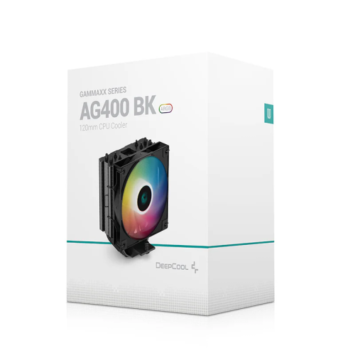 AG400 BK ARGBThe DeepCool AG400�BK�ARGB is a single tower 120mm CPU cooler that builds upon our legacy for high-quality cooling performance but stripped down for a streamlined and efficient package.