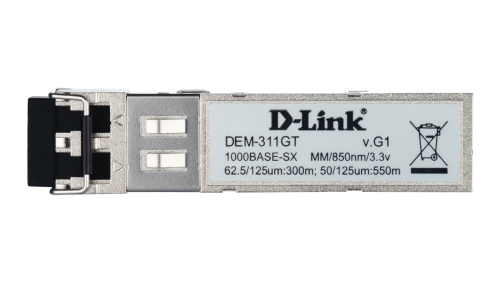 D-Link DEM-311GT 1000BASE-SX Multi-Mode 550 M LC SFP Transceiver SILVER