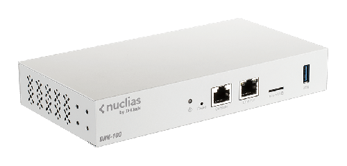 D-Link Nuclias Connect Hub DNH-100, Built-in free Nuclias Connect software, x1 GE port, x1 Console port, x1 USB 3.0, x1 MicroSD, Manage up to 100 APs / smart-managed switches (DGS-1210 Series), Rack-mounting kit included | DNH-100