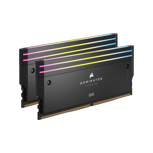 Corsair Dominator Titanium 64GB ( 2x 32GB ) DDR5 RGB Desktop Memory Kit, 6400MT/s Memory Speed, 288 Pin, XMP 3.0, CL32 CAS Latency, 1.40V Tested Voltage,  Black | CMP64GX5M2B6400C32