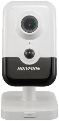 Hikvision 4 MP Indoor WDR Fixed Cube Network Camera, 2.8mm Lens 10 m IR Range, H.265+ Compression, Built-in Two-Way Audio, Up to 6 Channels Live View, 360° Rotate, White | DS-2CD2443G0-IW-2.8mm