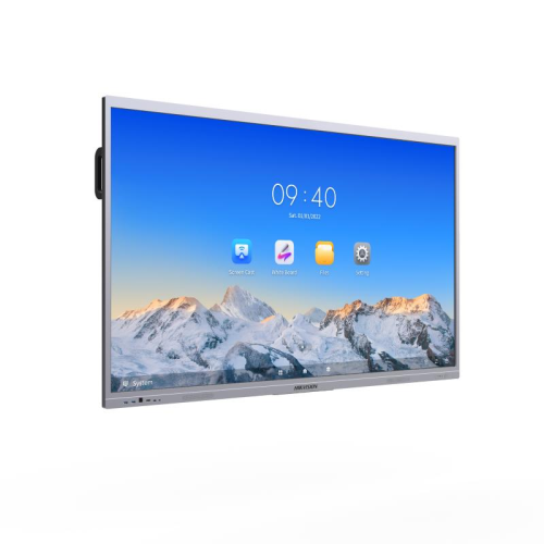 Hikvision 75", 4K Interactive Display, Android 12,  memory 8GB, build-in 128GB storage,  45 points infrared touch, Type-C*2,VGA input*1,DP input*1, HDMI input *3, HDMI output*1, Dual wifi, Buletooth 5.1, industrial screen protection. | DS-D5C75RB/B