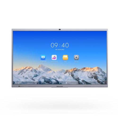 Hikvision DS-D5C65RB/B(EDLA)  65-inch Interactive Flat Panel, UHD 4K display with resolution of 3840 × 2160, 6 ms, VA Panel, 60 Hz, Anti-glare and anti-blocking design, Dual systems of Android and Windows, Built-in network switch module