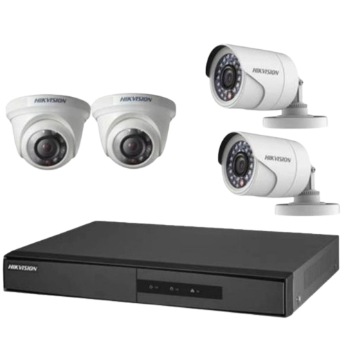 HIKVISION TURBO HD SURVEILLANCE KIT, High-Definition camera, Mega-pixel resolution, Full channel HD resolution recording DVR, HDMI output for HD local playback, Live view from PC, MAC, smartphone&tablets, User friendly GUI | DS-J1421/7204HGHI-F1+2+2CAM