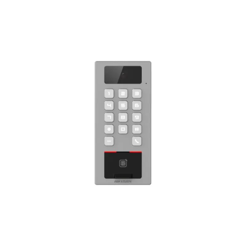 Hikvision DS-K1T502DBFWX-C Access Control Terminal. Manage access control and intercom functions in one device; IP65 & IK09 protections