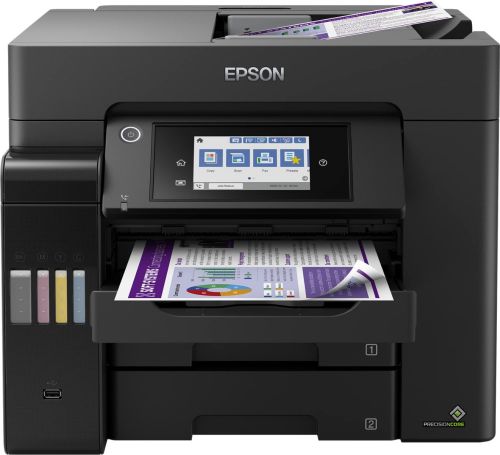 Epson Ecotank L6570 Office Ink Tank Printer A4 Colour 4 In 1 With Adf, Wi Fi And Smart Panel Connectivity Lcd Screen, Black, Compact