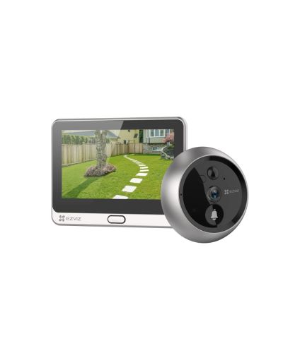 EZVIZ DP2C 1080p Video Door Viewer Peephole Camera with 4.3" Color Screen Display, Built in Chime, Rechargable Battery, APP Viewing, Two Way Audio, PIR Motion Detection, Metal Housing, Cloud/SD