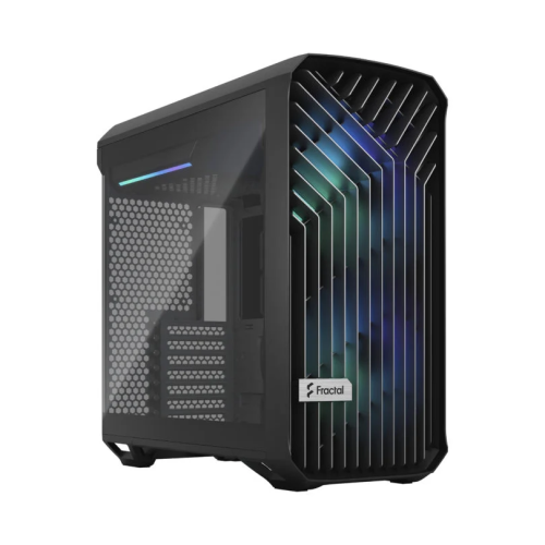 Fractal Design Torrent Compact ATX Mid Tower Case, Steel / Tempered Glass, 7 Expansion Slots, Up to 360mm Radiator Support, 3x 120mm Fan, 3x 2.5" Drive Bays, RGB Black TG Light | FD-C-TOR1C-02