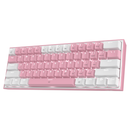 FIZZ K617 60 White & Pink Mechanical keyboard