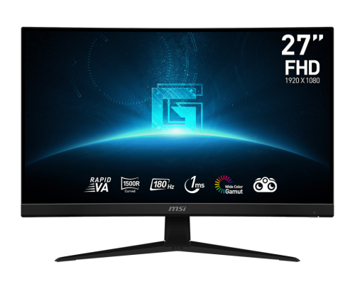 MSI G27C4 E3 Curved Gaming Monitor, 27inch, VA Panel, 1920 x 1080 (FHD), 16:9, 180 Hz, 1ms Fast Response, 1500R, Frameless, Wide Color Gamut, Anti-Flicker and Less Blue Light | 9S6-3CA91T-224