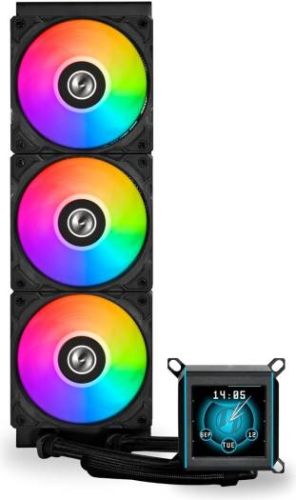 Lian Li Galahad II LCD 360 AIO RGB CPU Liquid Cooler, 2.88” IPS LCD Screen, Asetek 8th Gen 3600 RPM Pump, 120mm FDB Fans, Up to 2450 RPM Fan Speed, 79.9 CFM Airflow, Black | G89.GA2ALCD36B.00
