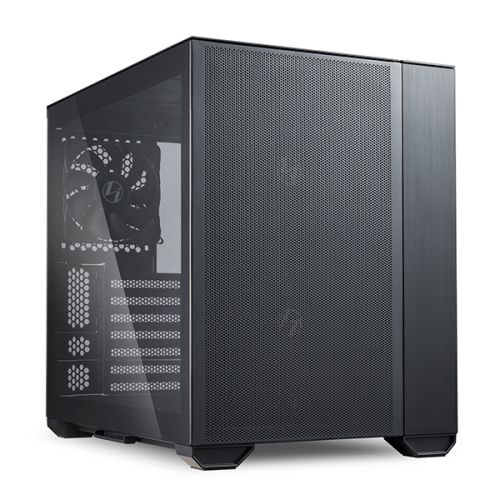 Lian Li O11 Air Mini ATX Mini Tower Computer Case, Tempered Glass, Radiator Support Up to 280mm, 5/7 Expansion Slots, Front 2x140mm PWM Fan, Aluminum Panel, Black | G99.O11AMX.00