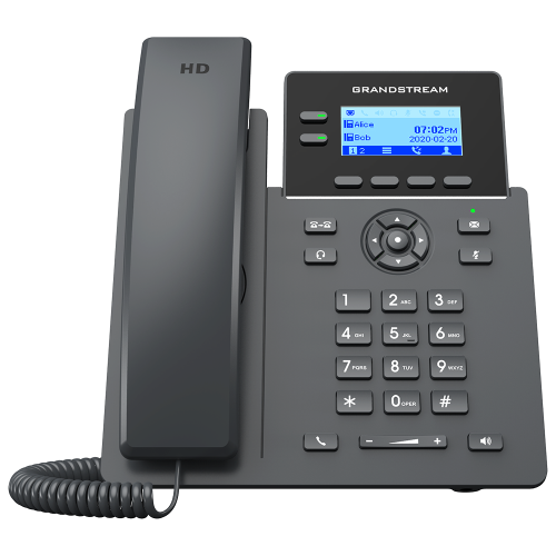 Grandstream GRP2602 2-Line Essential IP Phone: 2 Lines, 4 SIP Accounts, 2.4 inch (132x48) backlit graphical LCD Display, built-in dual-band Wi-Fi, 5-way audio conferencing, Swappable faceplate, 