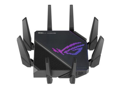 ASUS ROG Rapture GT-AX11000 Pro  GT-AX11000 Pro Tri-Band WiFi 6 gaming router, 2.5G port, 10G port, enhanced hardware, ASUS RangeBoost Plus, 5.9 GHz, Triple-level game acceleration, free network security and AiMesh support | 90IG0720-MU2A00