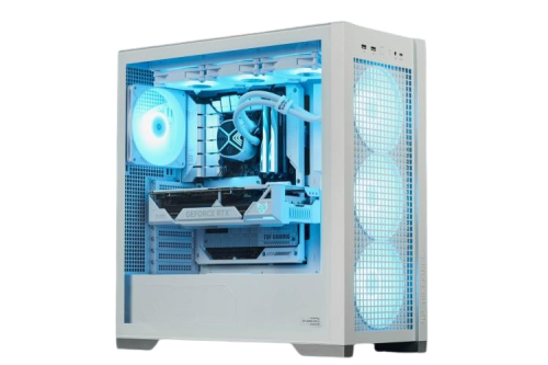 ASUS White Edition Gaming PC Intel Core i9-14900K 6GHz MaxTurbo Boost. Strix 4080 SUPER,  64GB DDR5 6400MT RAM (2x32GB, 4TB KC300 NVME, 1000W, ROG Ryuo III Anime Matrix AIO Cooler 