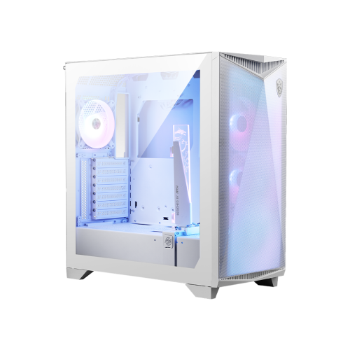 MSI MPG GUNGNIR 300R AIRFLOW / WHITE Mid-Tower Case, 4 x 120mm ARGB fans pre-installed, One-piece 1mm perforated front panel, supporting dual 360mm AIO liquid cooler at front/top and Push-Pull setup, Motherboard Supports Upto E-ATX, | 306-7G21W21-W57