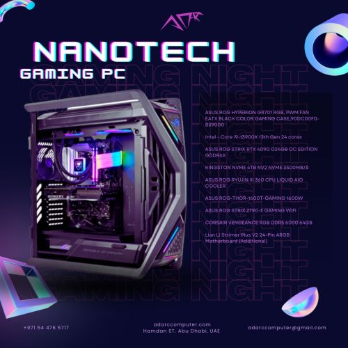 HIGH-END GAMING PC, INTEL 13900 K ASUS 4090 STRIX GRAPHIC 24GB 64GB RAM  4TB SSD NVME  1600W ASUS POWER SUPPLY  ASUS HEPERION CASE  gaming and rendering pc 