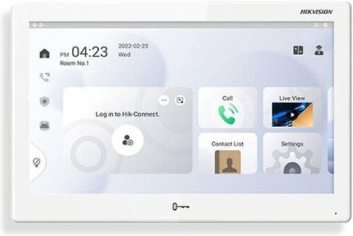 Hikvision DS-KH9510-WTE1 10.1 Indoor Video Intercom Station, 10.1LCD IPS Touch Screen, Video & Two-Way Audio IP Intercom, Wi-Fi Connectivity, Unlock Doors, SD Card support, White  DS-KH9510-WTE1