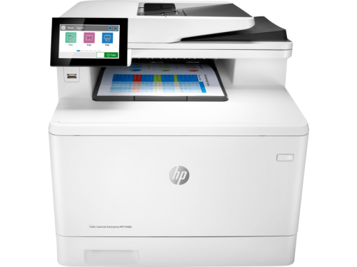 HP M480F Color LaserJet Enterprise Multifunction Printer, Up To 29ppm Print Speed, Auto Duplex, 4.3'' Color Touch, 50 Sheet ADF, 250 Sheets Input Tray, Print / Copy / Scan / Fax, White | 3QA55A