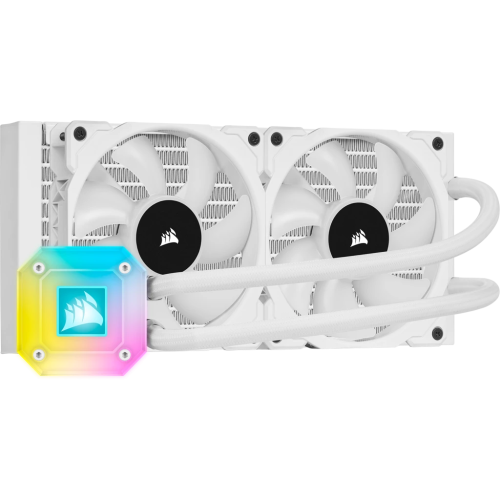 Corsair iCUE H100i ELITE CAPELLIX Liquid CPU Cooler, low-noise cooling for your CPU, with a 240mm radiator, two CORSAIR ML120 RGB PWM fans, White | CW-9060050-WW