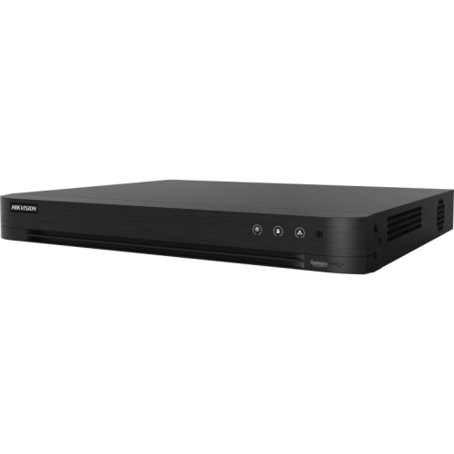  Hikvision 16-ch 1080p 1U H.265 AcuSense DVR, Up to 1080p @ 15 fps Encoding, 32 Kbps to 6 Mbps Video Bitrate, Up to 8 Network Cameras, H.265 Pro+ Compression Technology, Black | iDS-7216HQHI-M2/S
