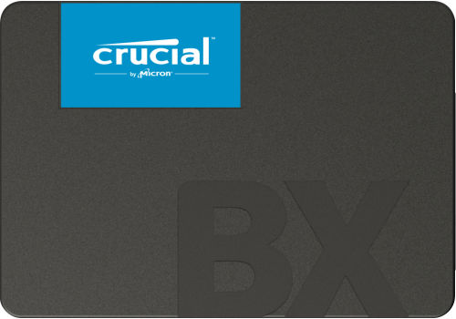 Crucial BX500 SATA 2.5" Internal SSD, 500GB Capacity, 540 Mb/s Sequential Read, 500 Mb/s Sequential Write, 120TB TBW SSD Endurance, Black | CT500BX500SSD1