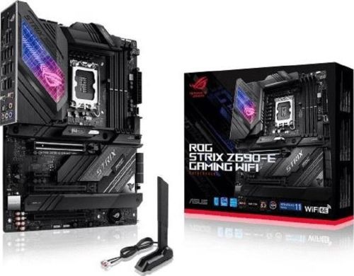 Asus Rog Strix Z690-E Gaming WiFi Intel LGA 1700 ATX Motherboard, 18+1 Power Stages, DDR5, PCIe 5.0, M.2 Combo-Sink, WiFi 6E, 2.5 GB Ethernet, Five M.2, Aura Sync | 90MB18J0-M0EAY0