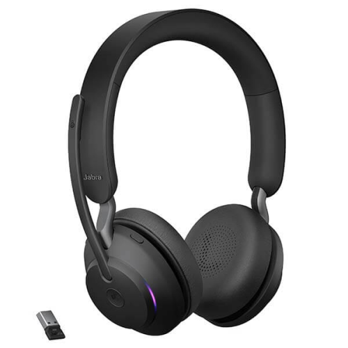 Jabra Evolve2 65 Wireless Headset USB Stereo MS, Bluetooth Dongle, Compatible with Zoom, Webex, Skype, Smartphones, Tablets, PC/MAC, 26599-999-999 (Black),